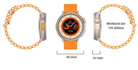 MT30 Smart Watch Ultra Long Range Waterproof - Orange