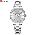CURREN Ladies Watch Fashion Steel Band Watch - White